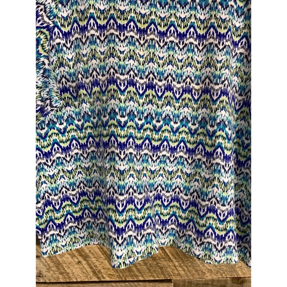 Studio Works Women's Top 2X Blue Green White Patterned Knit - Picture 4 of 8